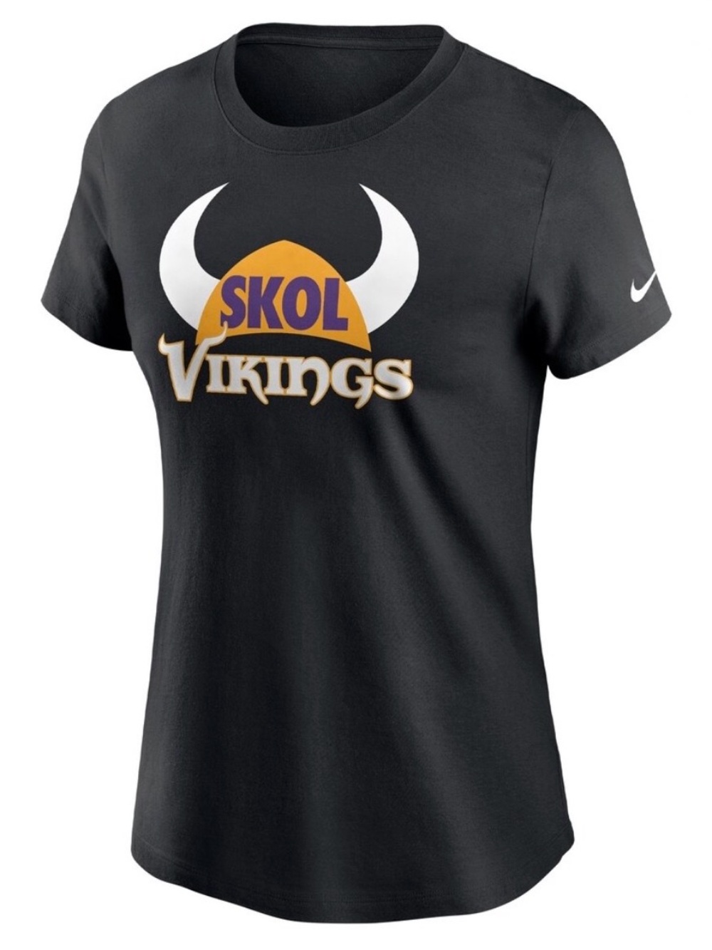 Nike Black Vikings SKOL Graphic Tee with Purple and Gold Accents